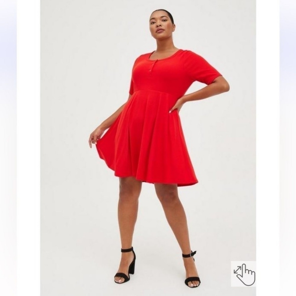 Torrid Mini Rib Knit Skater Dress, Color Red Size 2X